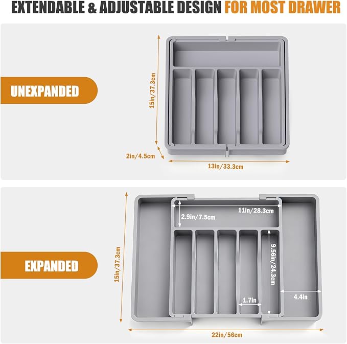 2 PCS Large Expandable Silverware Organizer - Image 2