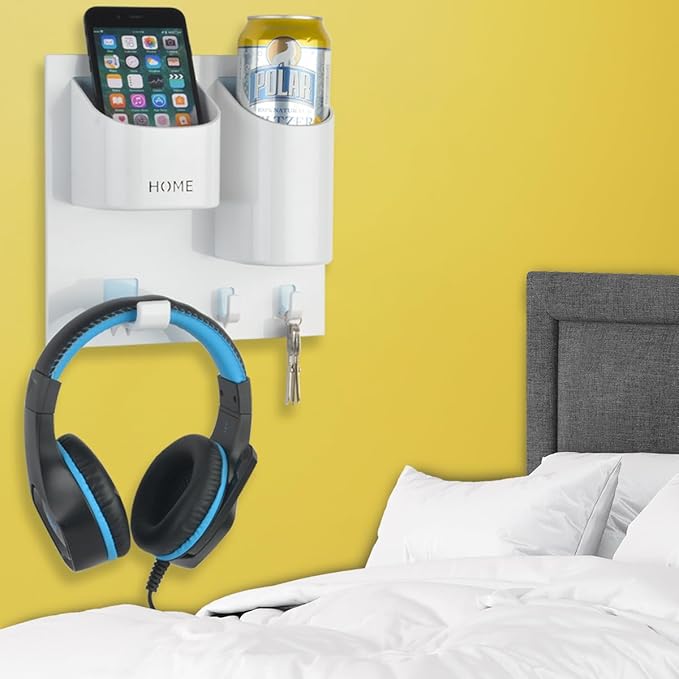 Bedside Shelf Caddy Drink Beer Holder Can Wall Mounted | Adhesive Stick On | 3 by OKOMATCH