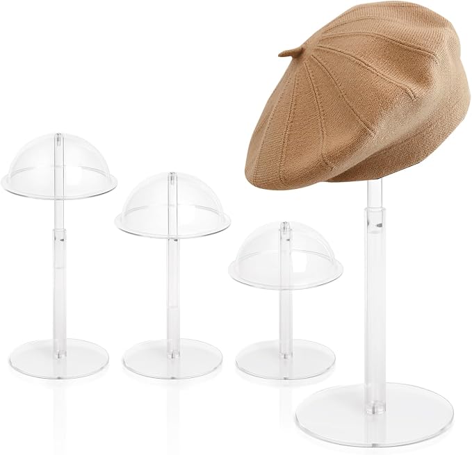 4PCS Acrylic Hat Stand and Wig Display Rack by Vrietina