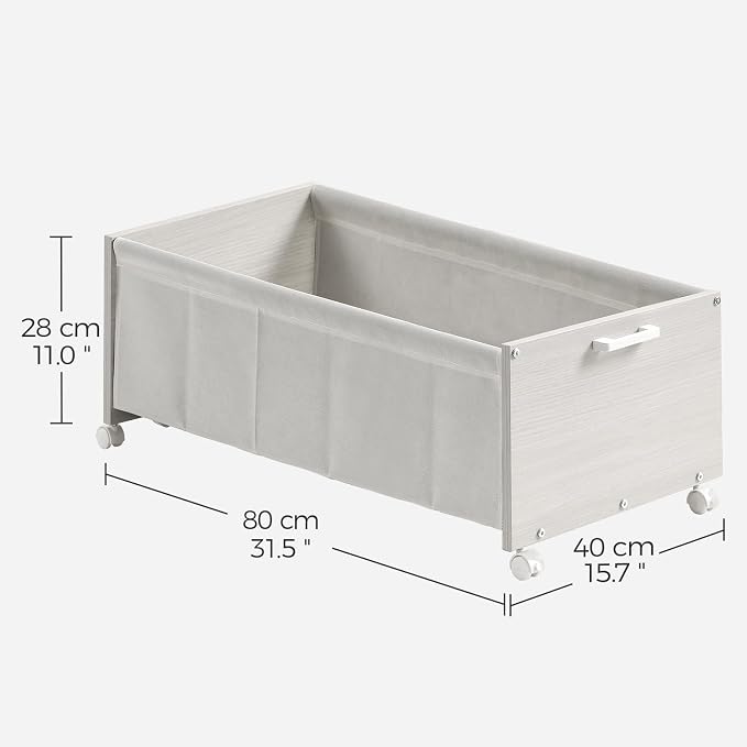 Under Bed Storage with Wheels, Wooden Under Bed Drawers On Wheels, Rolling - Image 6