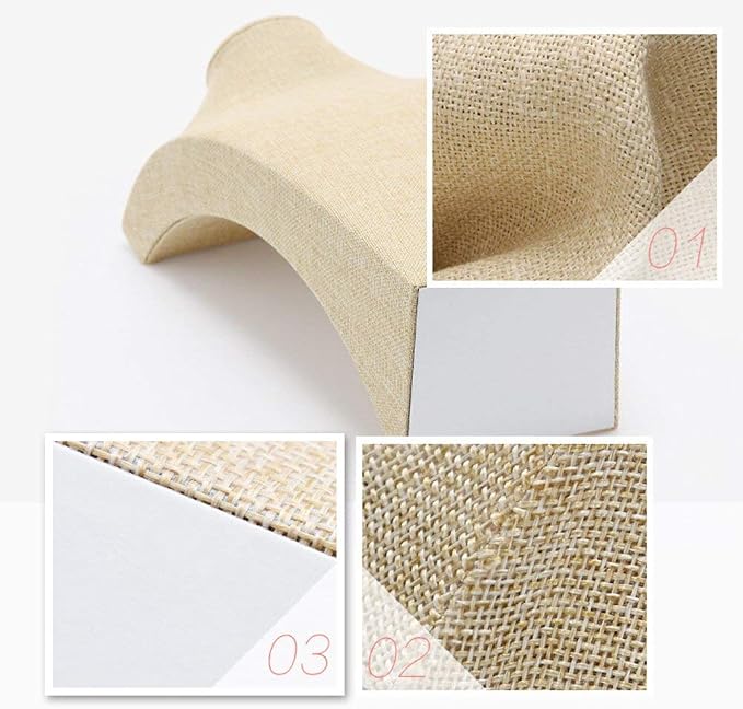 Necklace Display Bust, 9.8" high Beige Linen Jewelry Holder - Image 7