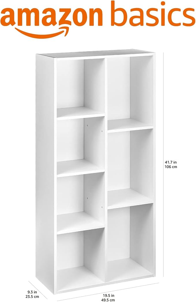 Amazon Basics 7 Cube Organizer Bookcase Shelf, Storage - Image 3