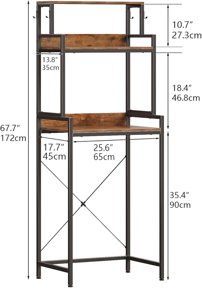 3-Tier Mini Fridge Stand Kitchen Bakers Rack - Image 2