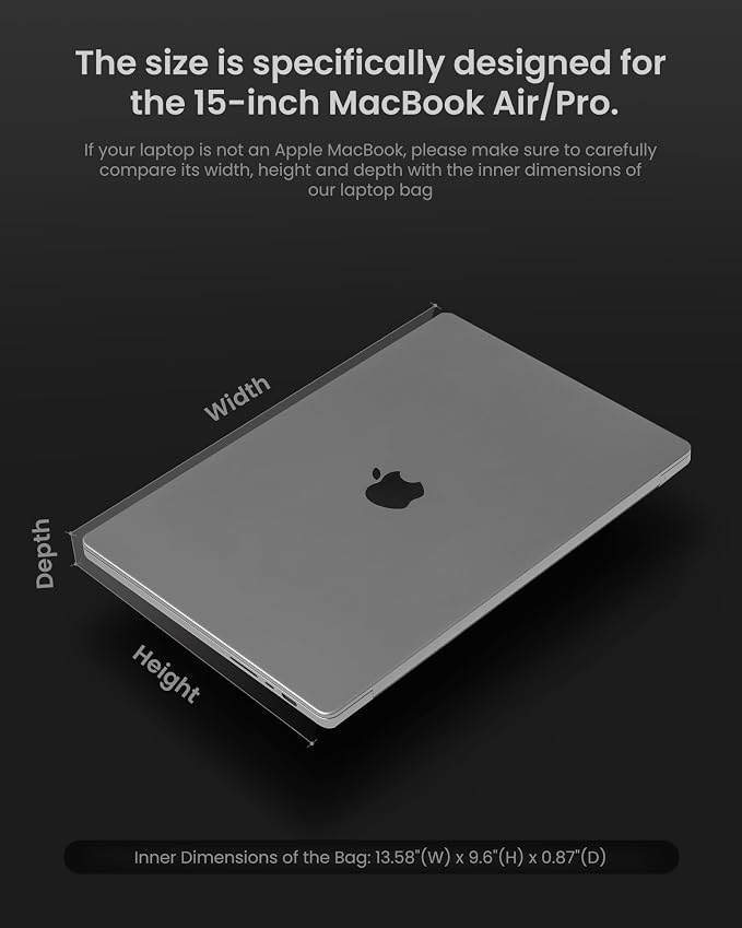 tomtoc Laptop Sleeve for 15-inch MacBook Air M4/A3241 2025, M3/A3114 2024 - Image 3
