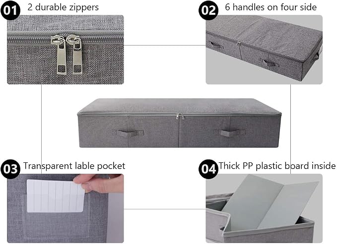 iwill CREATE PRO Under Bed Storage Bin, 100cm Large Foldable Container - Image 4