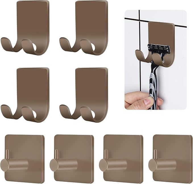 CGBE Razor Holder for Shower, 4 Packs Shaver Holder and Hooks, Self Adhesive by CGBE