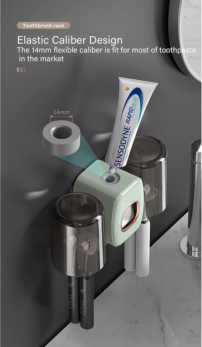 Toothbrush Holders for Bathrooms Toothbrush Holder Wall Mounted Toothpaste - Image 8