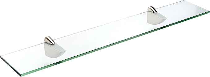 Spancraft Glass O-4.75x33-Brushed Steel Oriole Glass Shelf, Brushed Steel by Spancraft