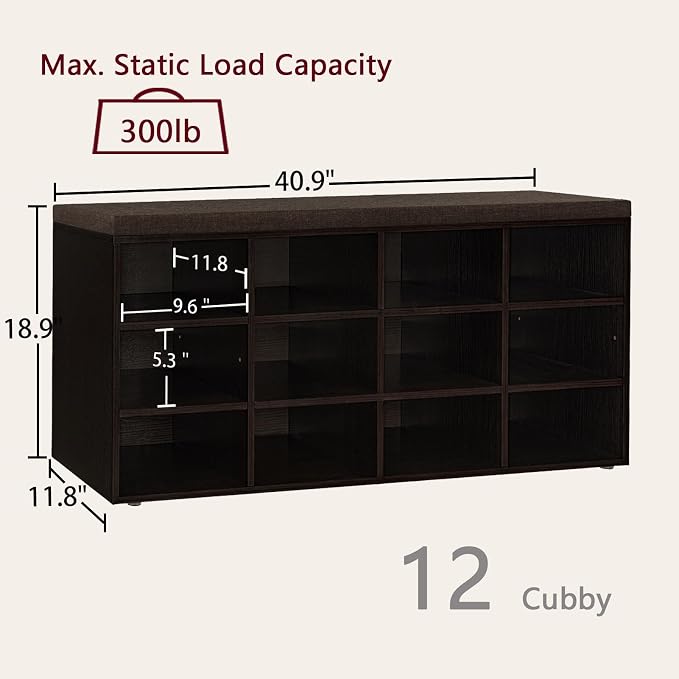 DINZI LVJ Shoe Storage Bench - Image 3