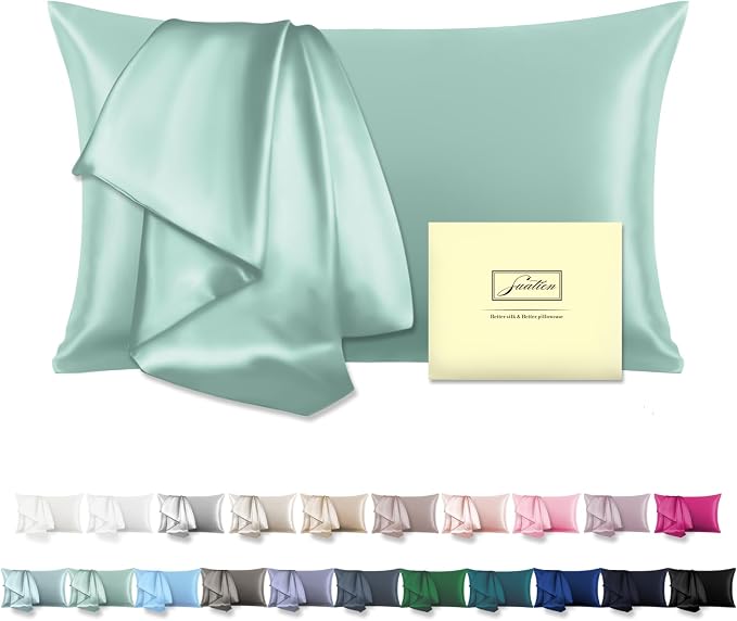 SUATIEN Mulberry Silk Pillow Cases Queen Size Silk Pillowcase by Suatien