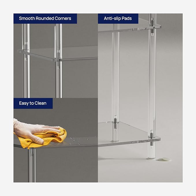 HMYHUM 5-Tier Acrylic Purse Organizer, Large Capacity, Floor Standing Handbag - Image 4