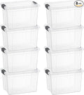 Superio Storage Bins with Lids- 8 Pack, 4.75 Qt Clear Boxes by Superio