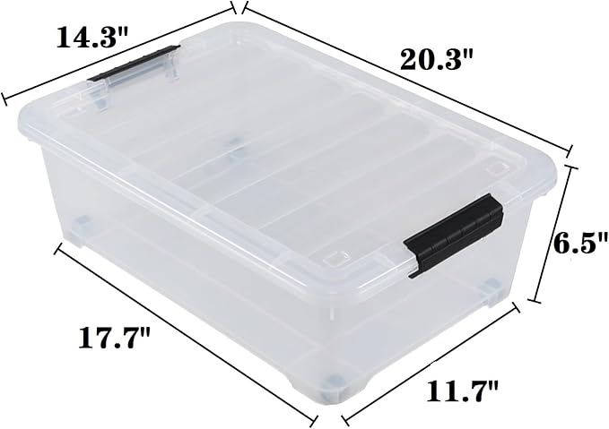 Saedy 20 L Clear Under Bed Storage Bins - Image 4