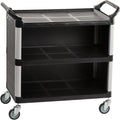 3-Shelf Utility Cart with Swivel Wheels, Enclosed Design with 2 Side Handles by Displays2go