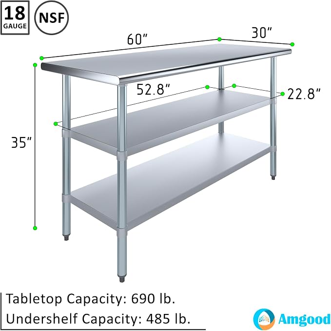 AmGood Stainless Steel Work Table - Image 3