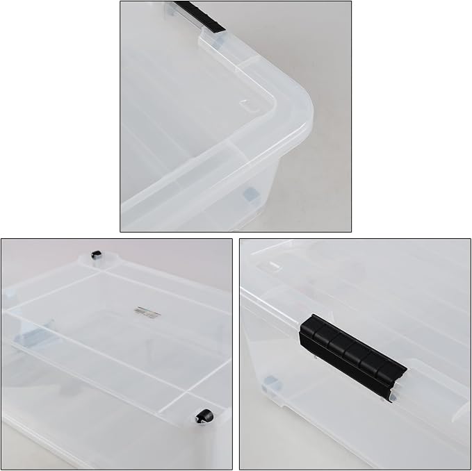50 Quart Large Plastic Under Bed Storage Box, 3 Packs - Image 3