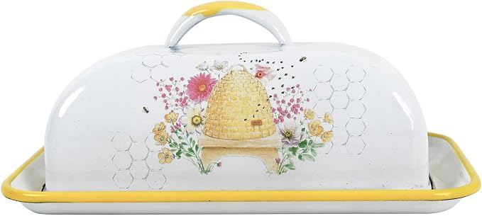 Enameled Farmhouse Vintage Butter Dish by Quorvynne