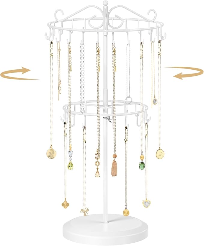 MODOWEY Rotating Necklace Holder Organizer Display Stand by MODOWEY