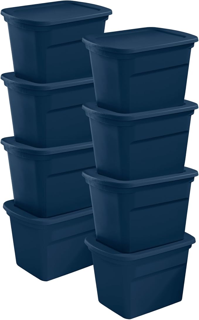 Sterilite 8-Pack Storage Tote, Plastic Container Bins by Sterilite
