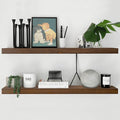 Homeforia Classic Walnut 60 inch Floating Shelf, High End Solid Real Wood Small by Homeforia