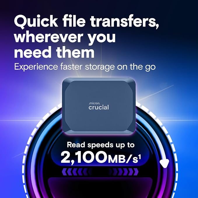 Crucial X10 2TB Portable SSD, USB 3.2 USB-C, External Solid State Drive - Image 3