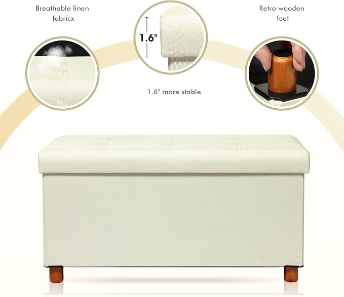 PINPLUS Linen Coffee Table Ottoman - Image 6