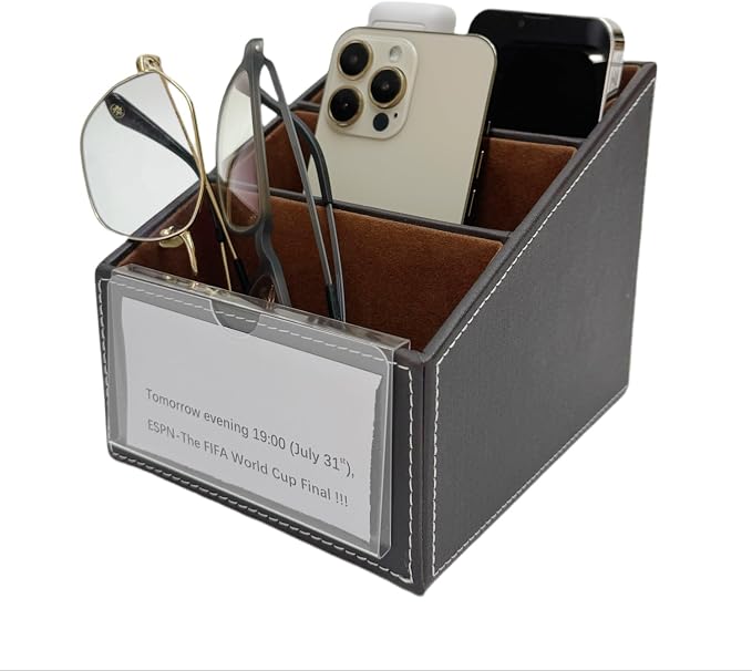 AgentMoon 2-piece Set Remote Control Holder, 3-Compartment Gradient Desk - Image 3