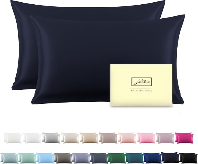 Silk Pillowcase for Hair and Skin, Breathable and Sliky 100% Silk Pillowcases by Suatien