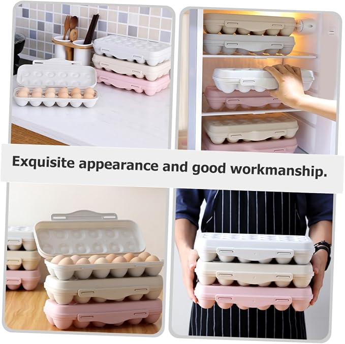 2pcs Egg Fridge Organizer with Lids Stackable Egg Storage Box - Image 5