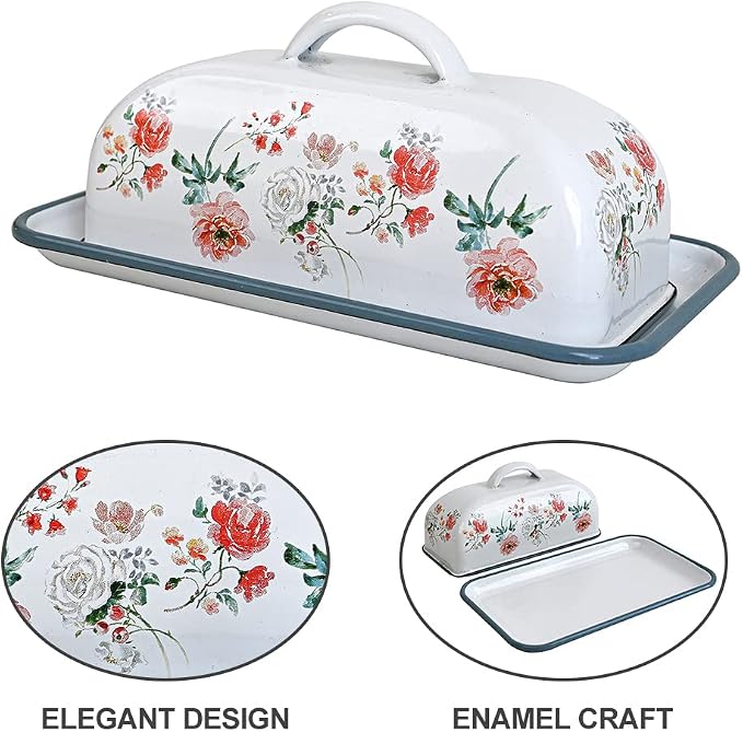Enameled Farmhouse Vintage Butter Dish - Image 4