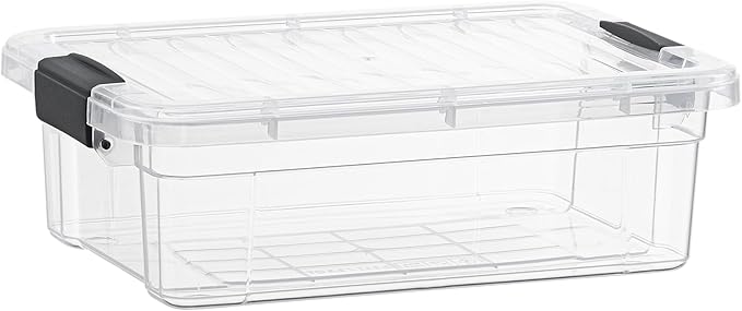 Superio Clear Storage Box with Lid, 2.3 Quart Plastic Container Bins by Superio