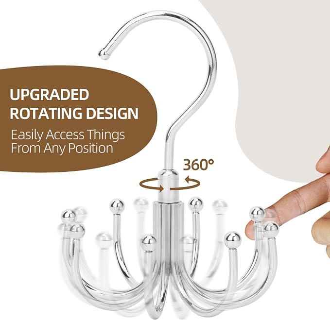 ZEDODIER Belt Hanger, 4 Pack Rotatable Belt Rack Closet Accessories Organizer - Image 2