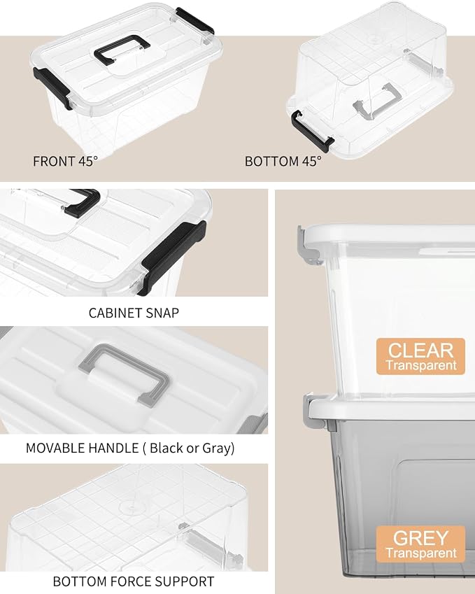 6 Pack Plastic Storage Bins - Image 2