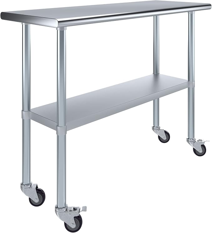 AmGood 48" Long x 18" Deep Stainless Steel Table by AmGood
