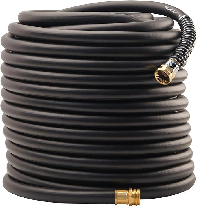 WiseFlow Garden Hose 150FT x 5/8", Heavy Duty Rubber Hose, Water Hose by Unknown