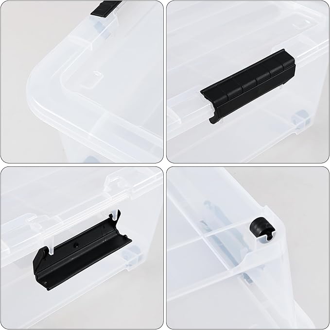 4-Pack 25 Quart Large Plastic Underbed Clothes Storage Containers Bins - Image 3