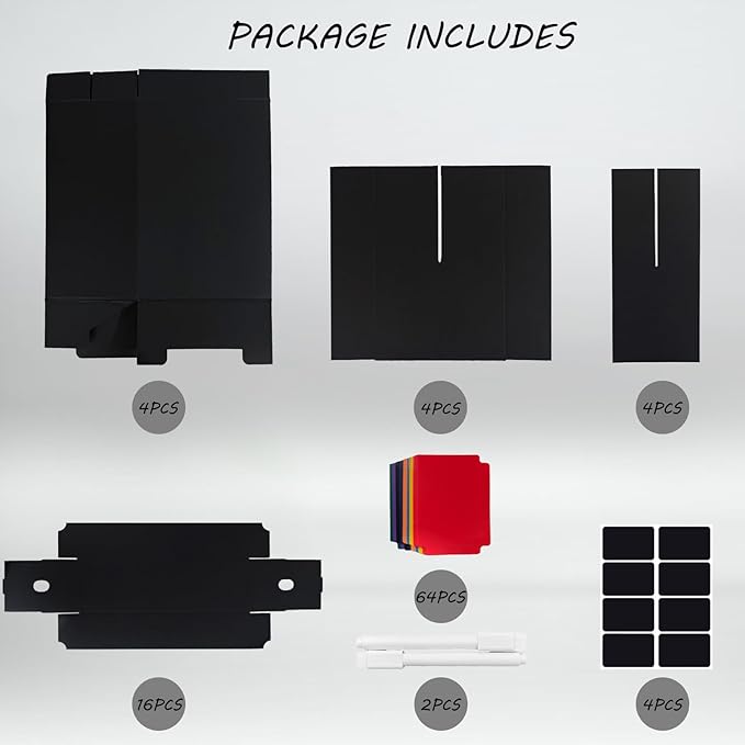 4 Sets Trading Card Storage Boxes, Includes 16-750 CT Boxes & 64 Dividers - Image 3