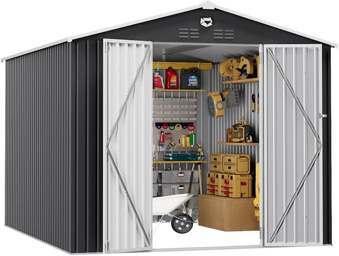 10x12 FT Outdoor Storage Shed, Metal Garden Shed by SOFTKISS