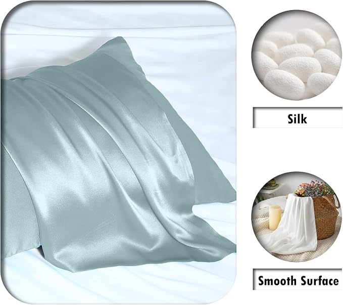 Silk Pillowcase for Hair and Skin, Breathable and Sliky 100% Silk Pillowcases - Image 2