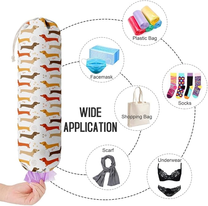 Dog Pattern Grocery Bags Holder Organizer - Image 4