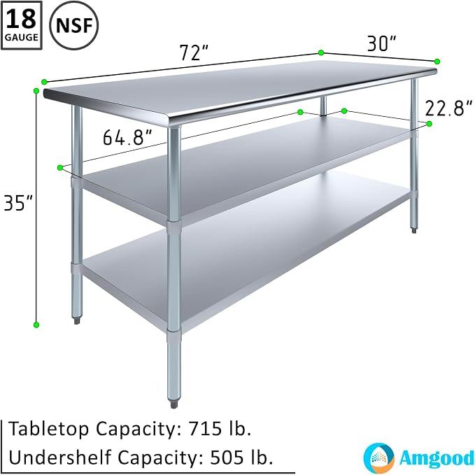 AmGood Stainless Steel Work Table - Image 3