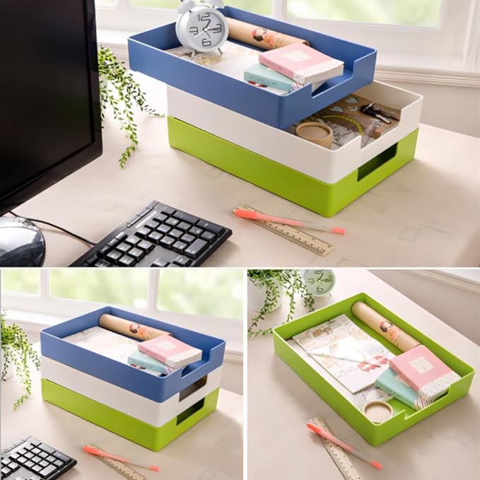 Desk Letter Tray, Office Desktop File Paper Holder, Anti-Skid Stacking Support - Image 6
