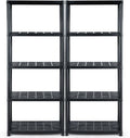 IRONMAX 5-Tier Plastic Shelving Unit, No Tools Required, Free Standing Storage by IRONMAX