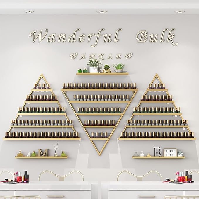 Wall Mounted Shelf Nail Polish Bottle Display Rack, Triangular Essential Oil - Image 4