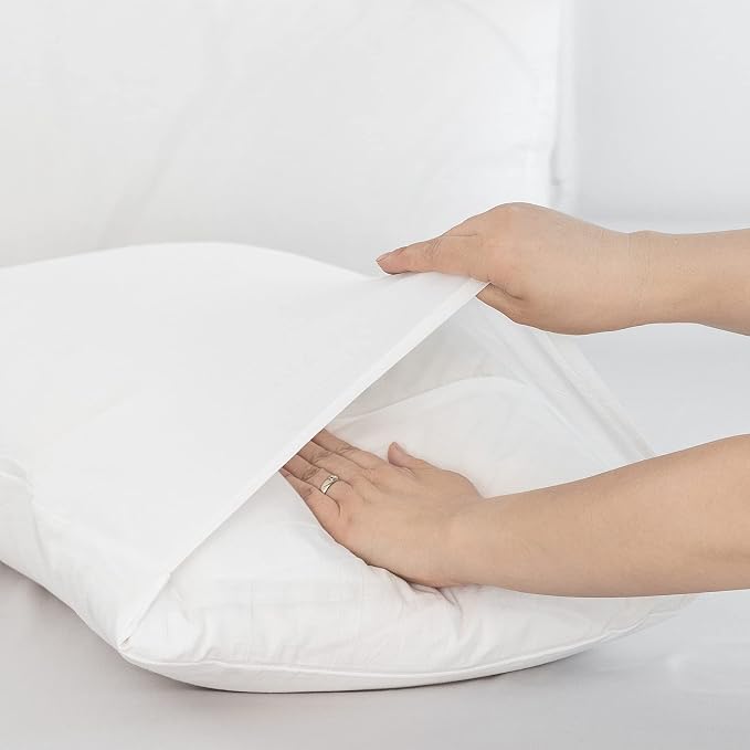 MooMee Bedding Pillowcases Pack of 4 100% Washed Cotton Linen Like Textured - Image 4