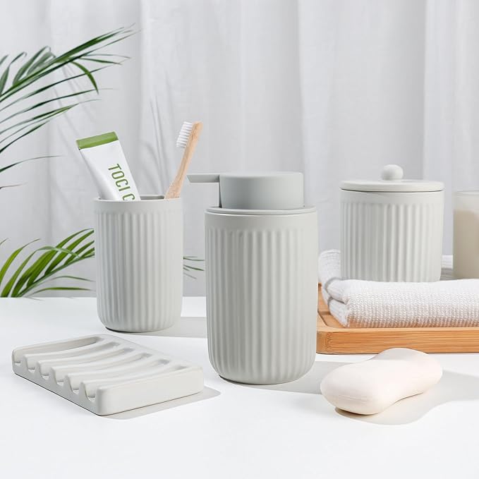 BosilunLife Light Grey Bathroom Accessories Set - Image 2