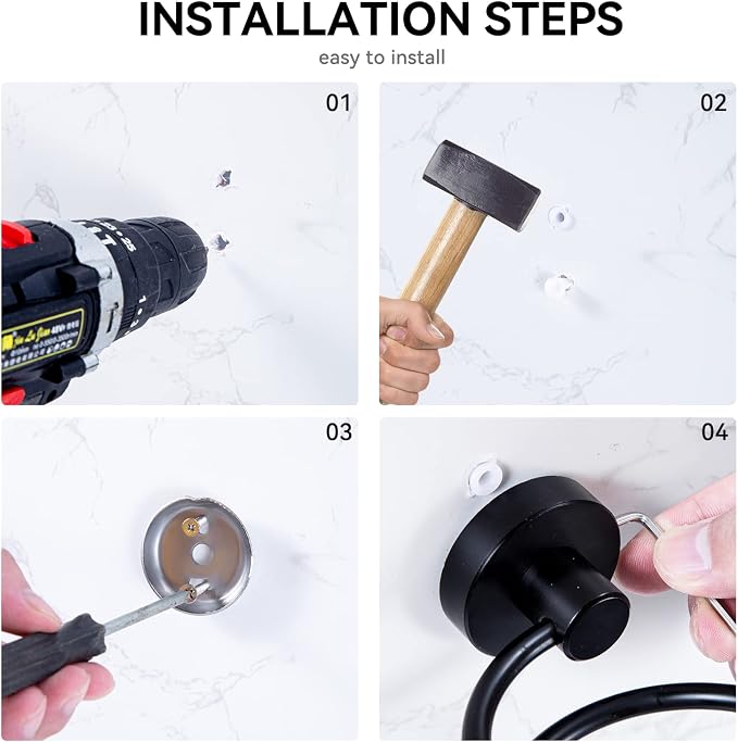YUET Hair Dryer Holder Hairdryer Station Wall Mounted Stand Hanger Rack Blow - Image 7