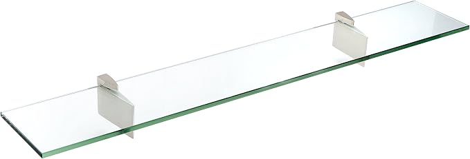 Spancraft Glass R-8x48-Brushed Steel Raven Glass Shelf, Brushed Steel by Spancraft