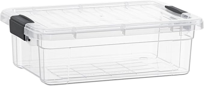 Superio Clear Storage Box with Lid, 13.7 Quart Plastic Container Bins by Superio