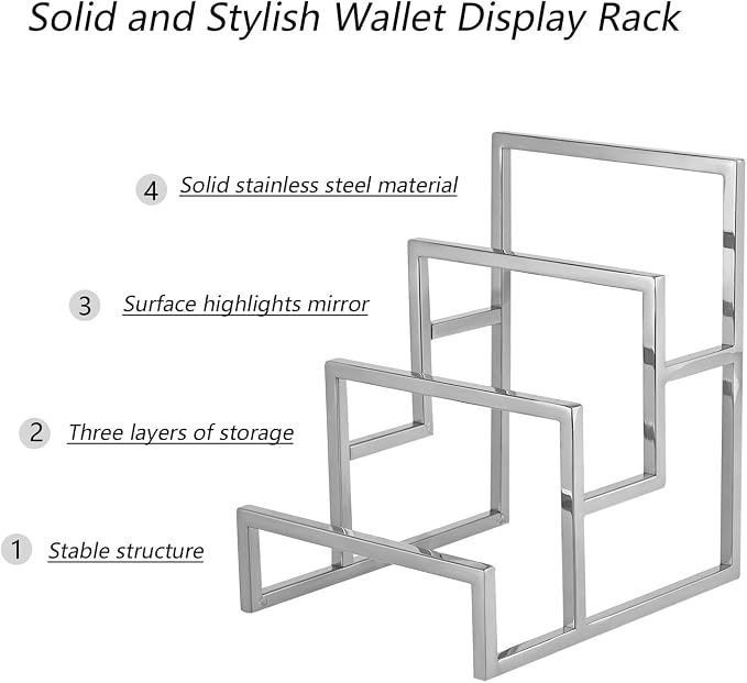 Clutch Purse Display Stand, 3 Layer Stainless Steel Wallet Display Stand Clutch - Image 3